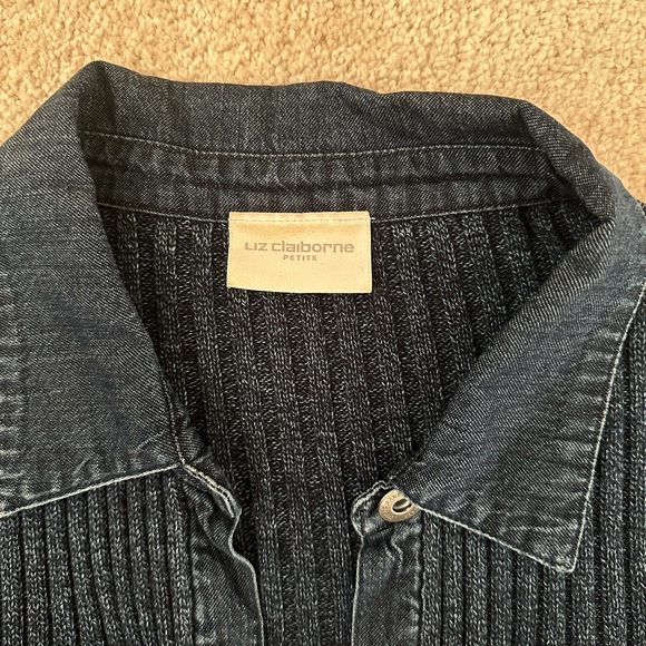 Liz Claiborne Blue Knitted Jacket - Picture 3 of 6